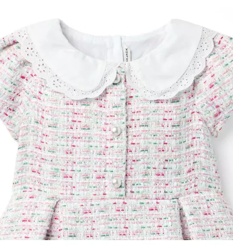 The Eyelet Collar Tweed Dress