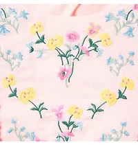 Embroidered Floral Ruffle Dress