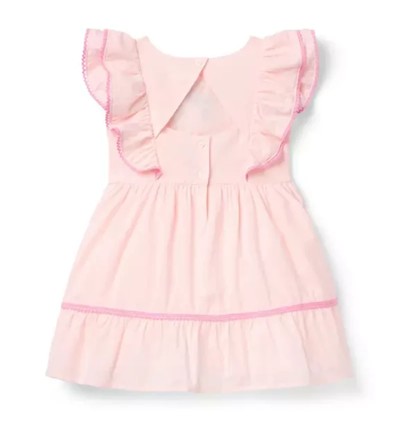 Embroidered Floral Ruffle Dress