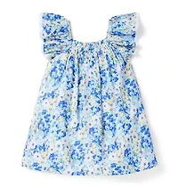 Floral Flutter Sleeve Smocked Dress