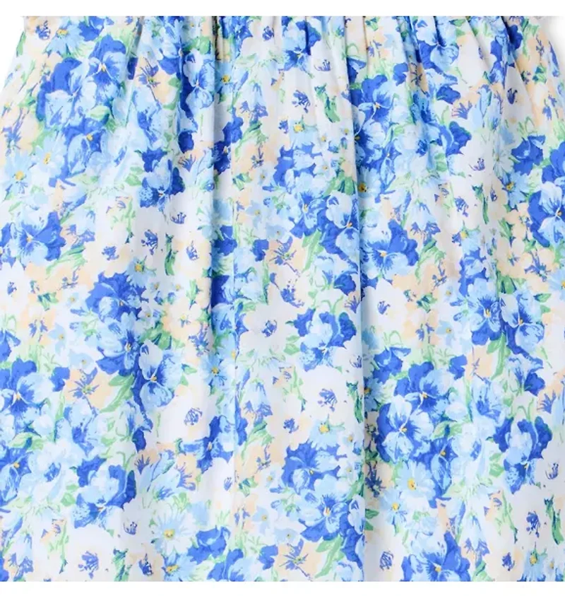 Floral Flutter Sleeve Smocked Dress