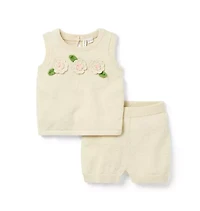 The Crochet Flower Matching Baby Set