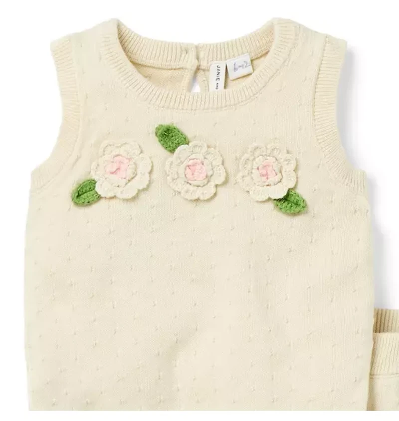 The Crochet Flower Matching Baby Set