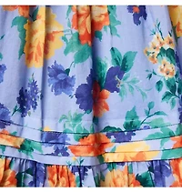 Floral Flutter Sleeve Pintuck Dress