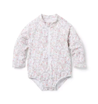 Baby Recycled Giraffe Ditsy Floral Rash Guard Swimsuit