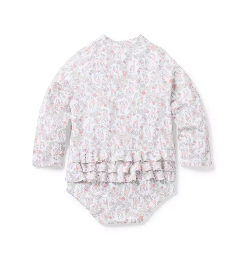 Baby Recycled Giraffe Ditsy Floral Rash Guard Swimsuit
