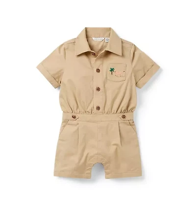 The Safari Twill Baby Romper