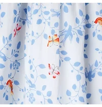 Bird Floral Puff Sleeve Dress