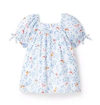 Bird Floral Puff Sleeve Dress