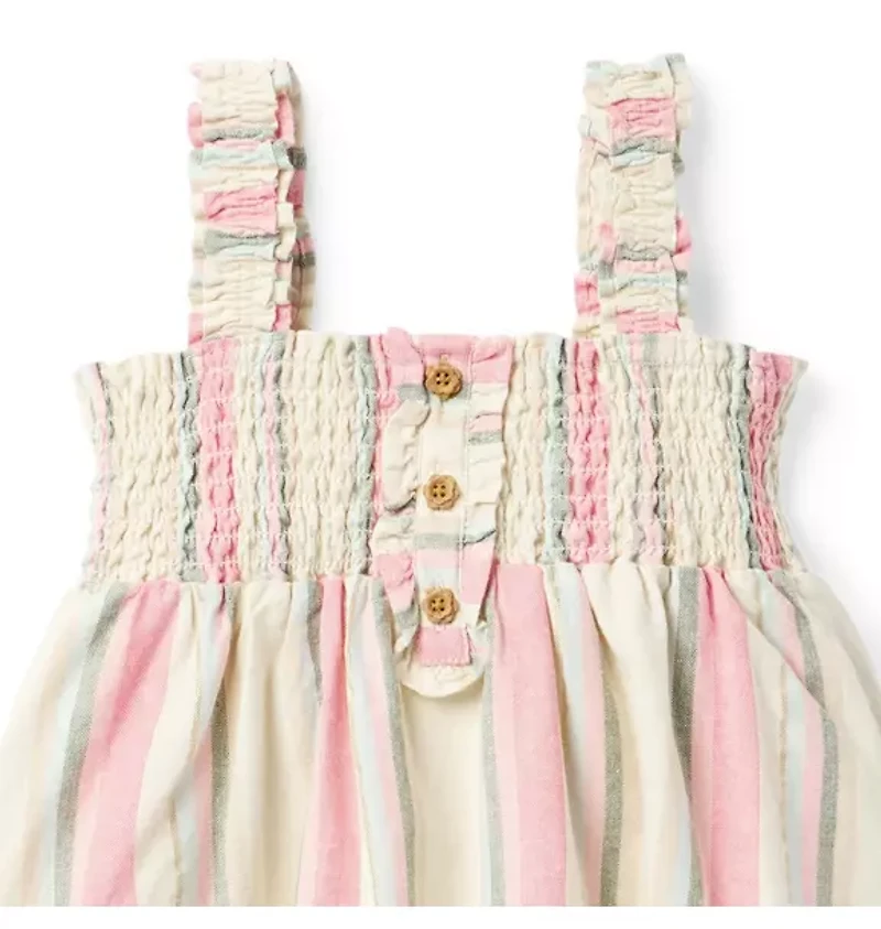 Striped Smocked Dress