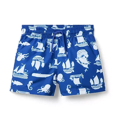 Recycled Pirate Ship Swim Trunk