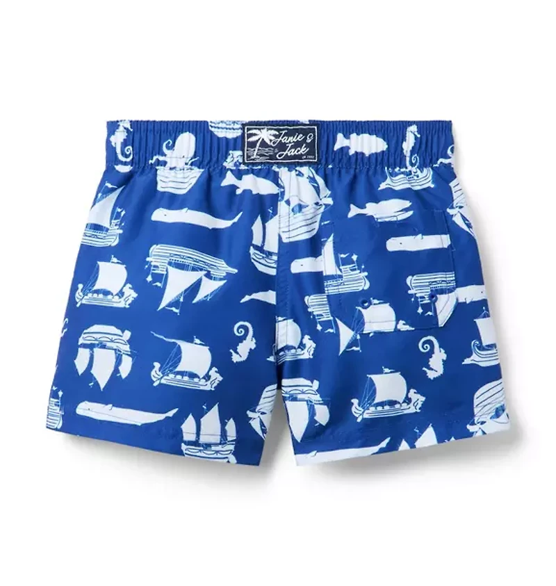 Recycled Pirate Ship Swim Trunk