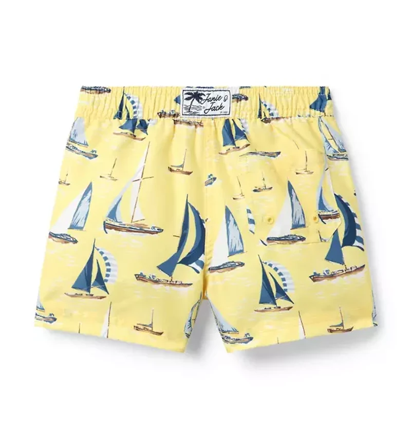 Recycled Sailboat Swim Trunk