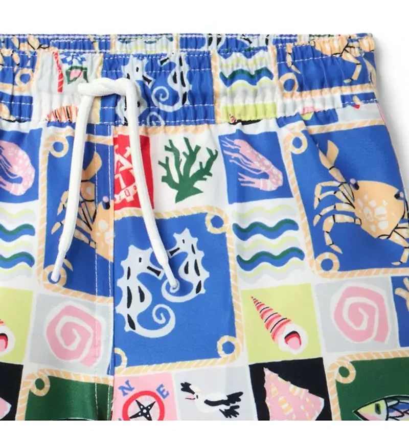 Recycled Nautical Swim Trunk