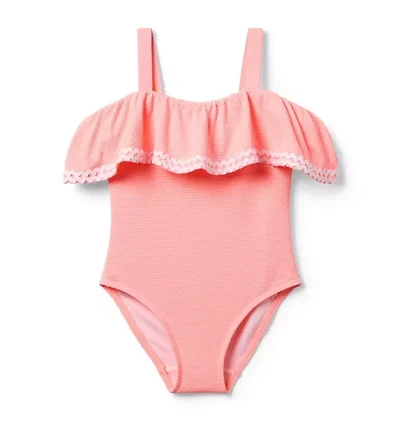 Recycled Textured Ruffle Swimsuit