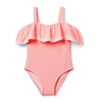 Recycled Textured Ruffle Swimsuit