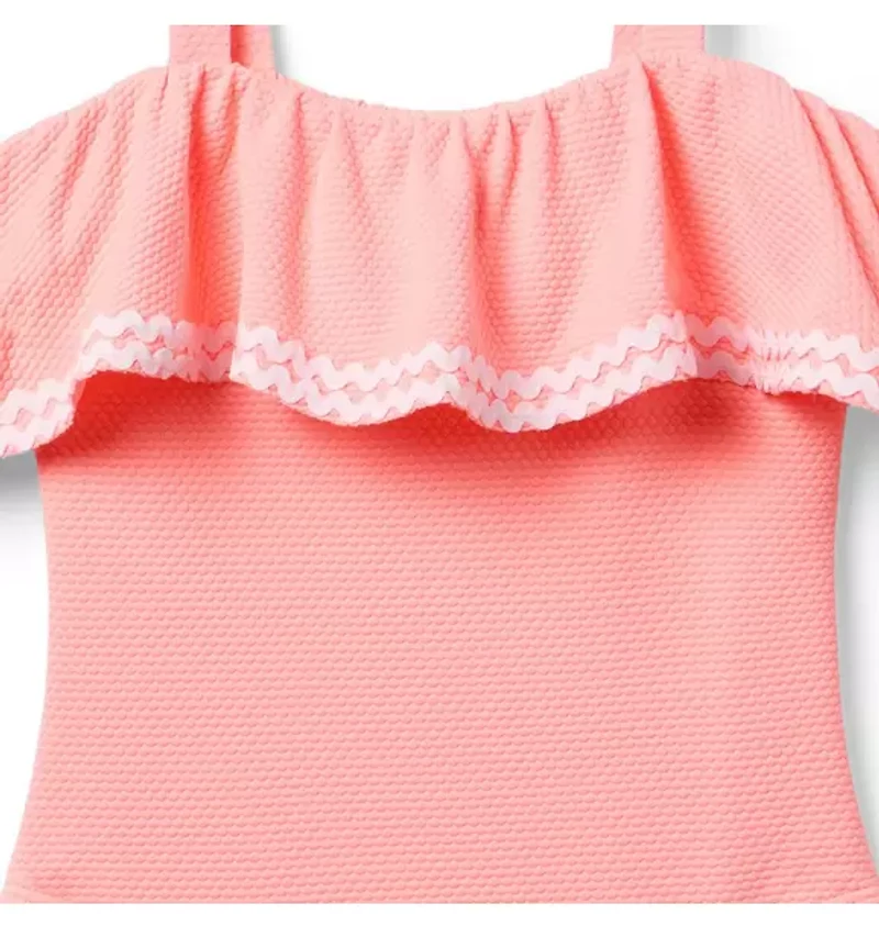 Recycled Textured Ruffle Swimsuit