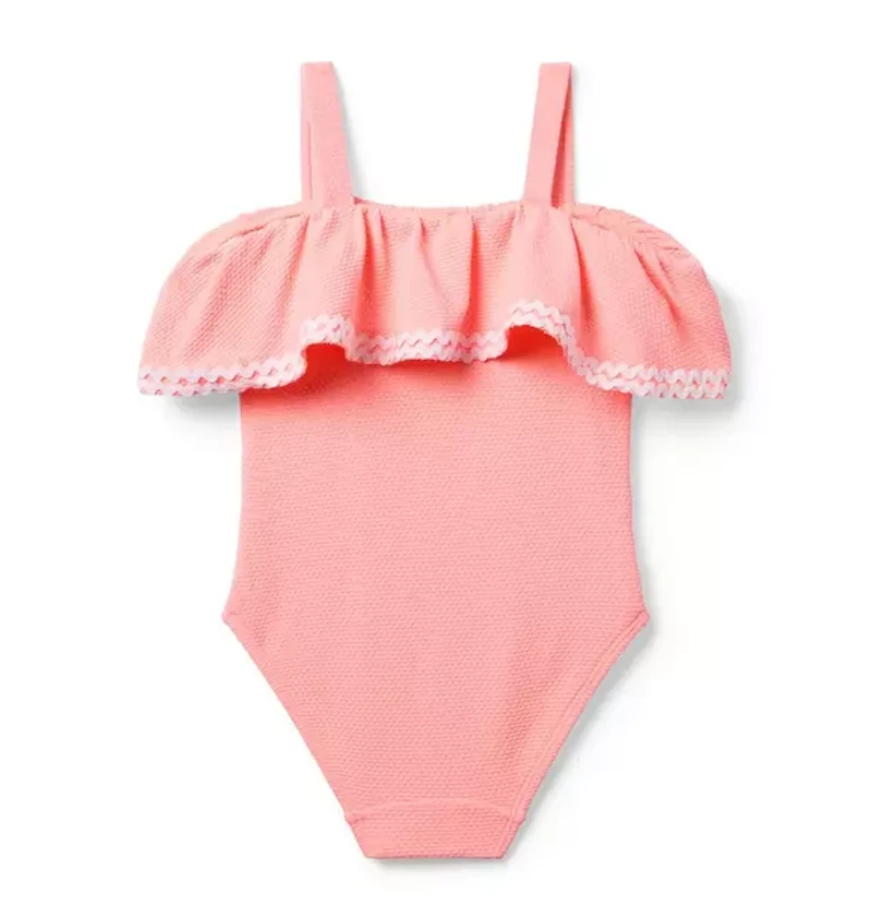 Recycled Textured Ruffle Swimsuit