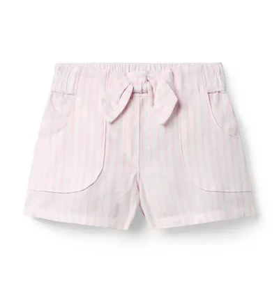 Linen-Cotton Striped Short