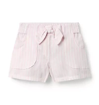 Linen-Cotton Striped Short