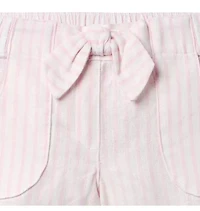 Linen-Cotton Striped Short