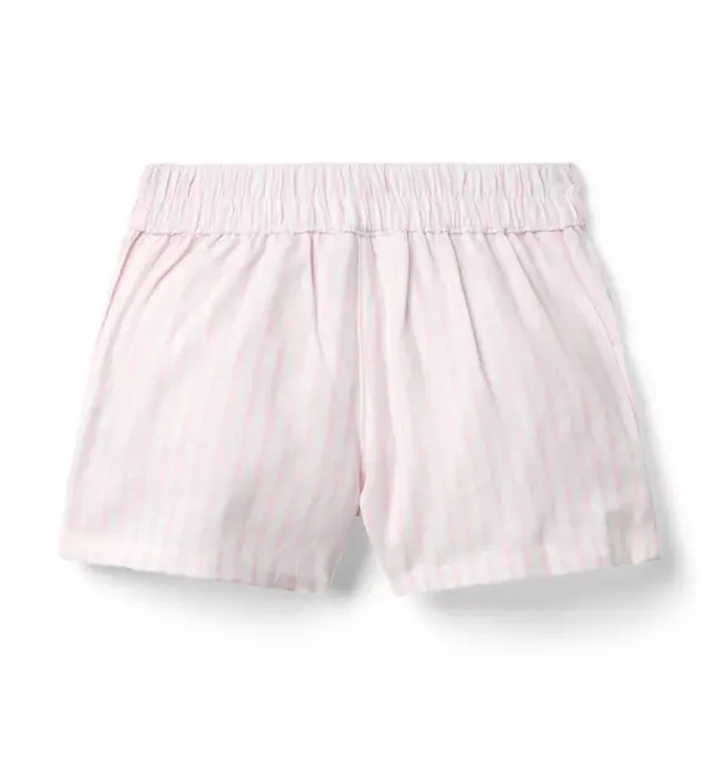 Linen-Cotton Striped Short