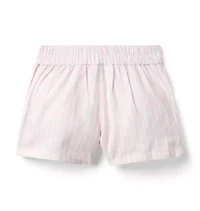 Linen-Cotton Striped Short