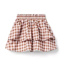 Gingham Tiered Skirt
