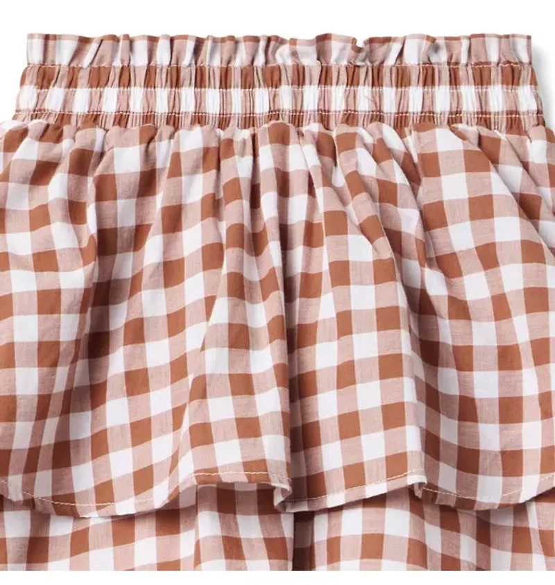 Gingham Tiered Skirt