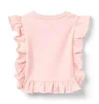 Embroidered Butterfly Ruffle Top