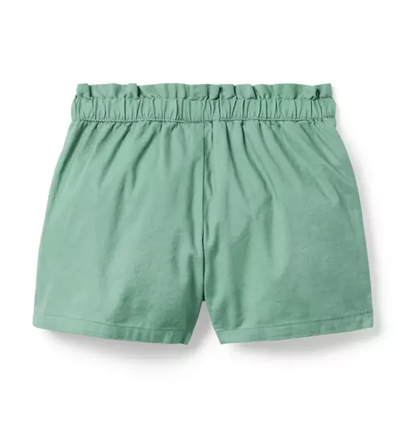 Lace Trim Canvas Short