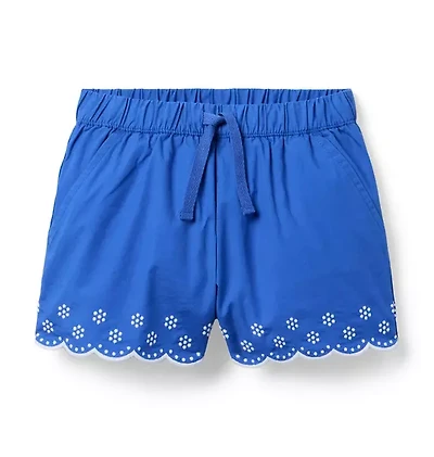 Embroidered Floral Hem Short