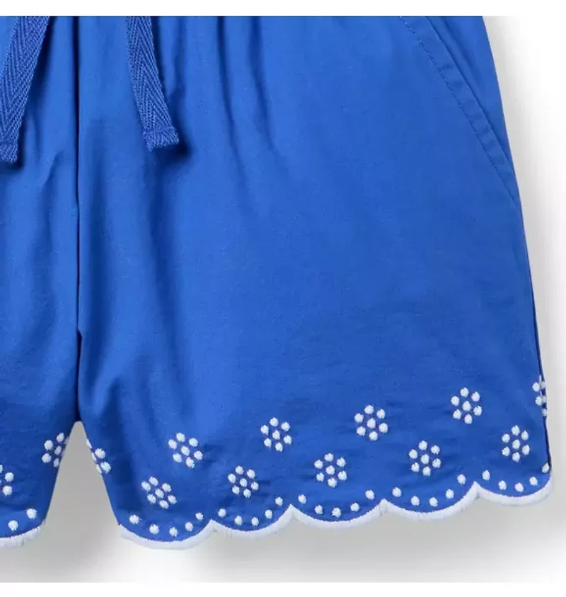 Embroidered Floral Hem Short