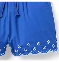 Embroidered Floral Hem Short