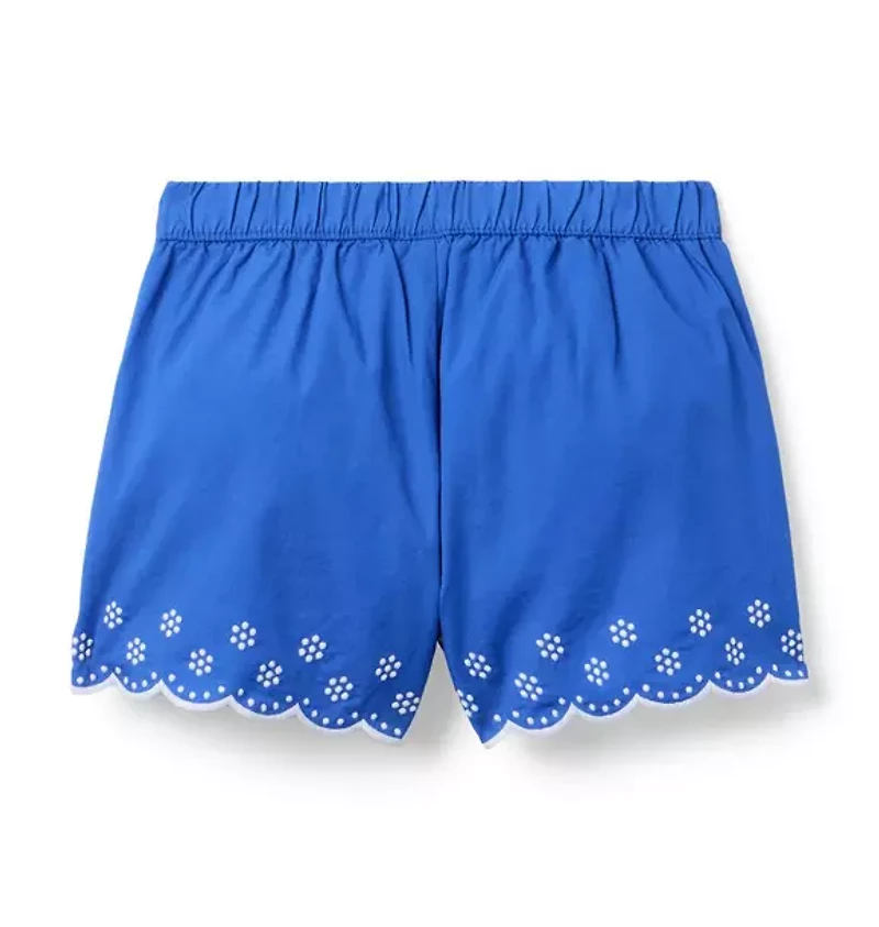 Embroidered Floral Hem Short