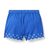 Embroidered Floral Hem Short