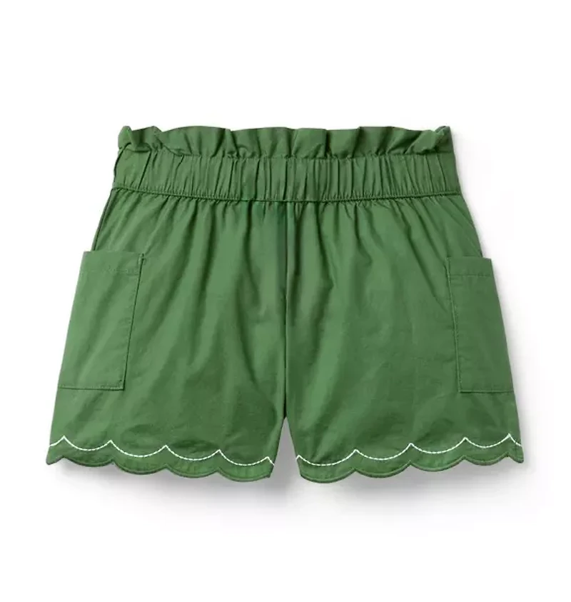 Poplin Scalloped Short