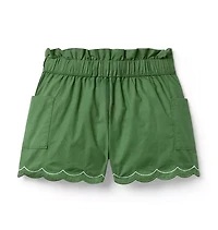 Poplin Scalloped Short