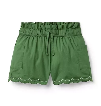 Poplin Scalloped Short