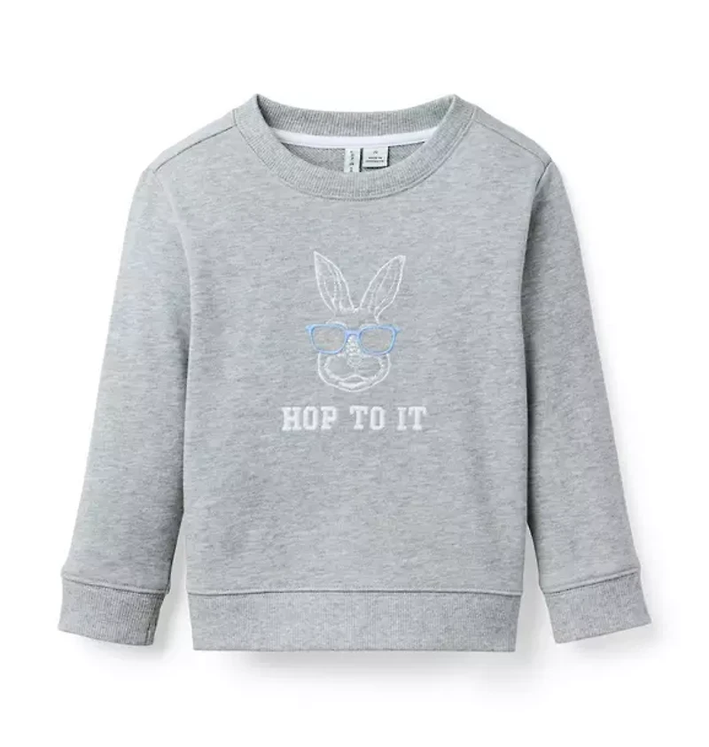 Embroidered Bunny Sweatshirt