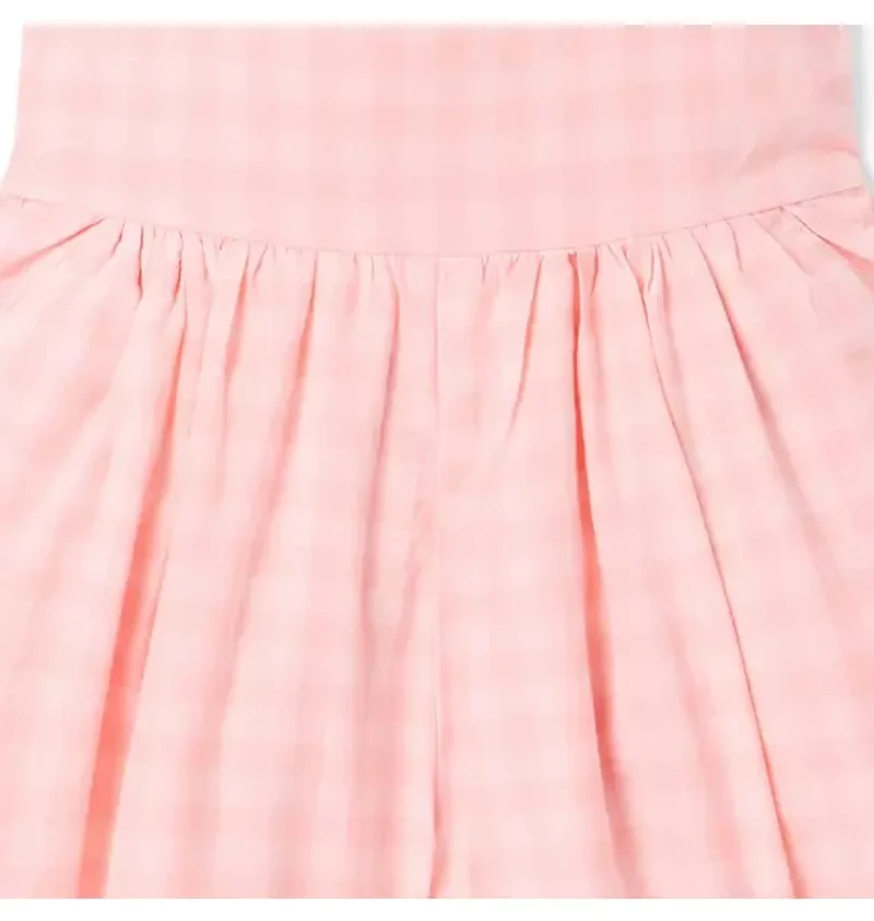 Gingham Eyelet Trim Romper