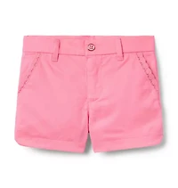 Crochet Trim Canvas Short