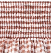 Smocked Gingham Peplum Top