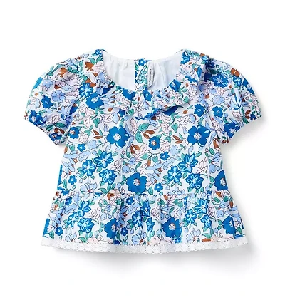 Floral Ruffle Peplum Top