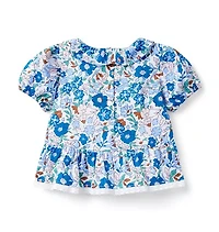 Floral Ruffle Peplum Top