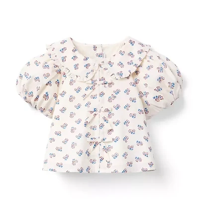 Ditsy Floral Collared Top