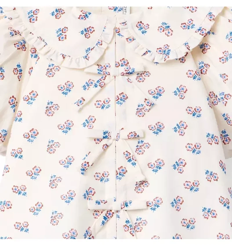 Ditsy Floral Collared Top