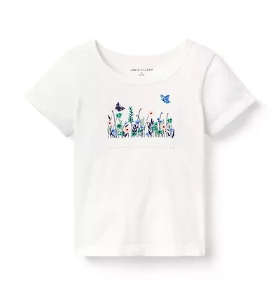 Embroidered Floral Tee