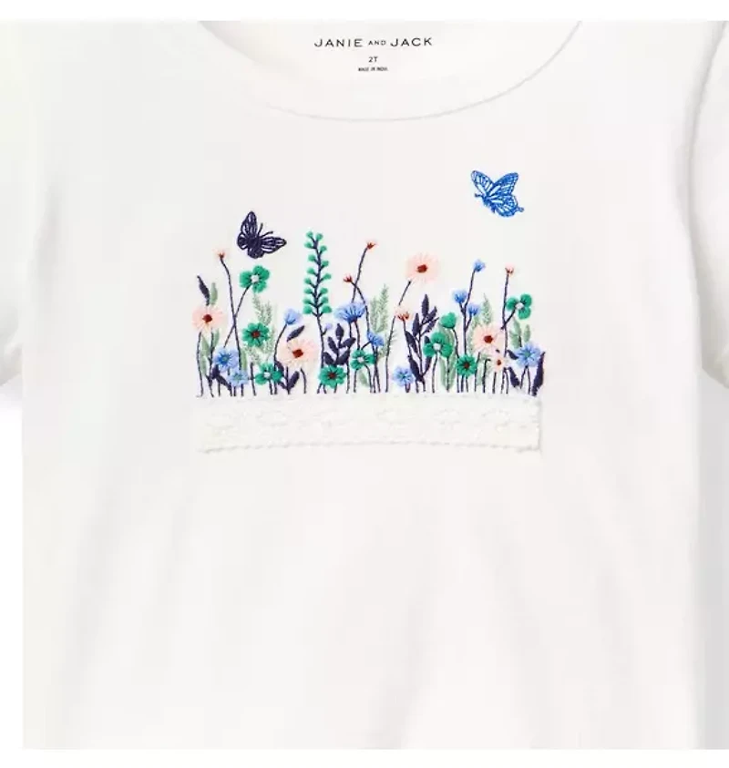 Embroidered Floral Tee