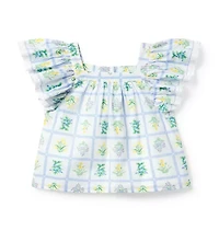 Floral Flutter Sleeve Top